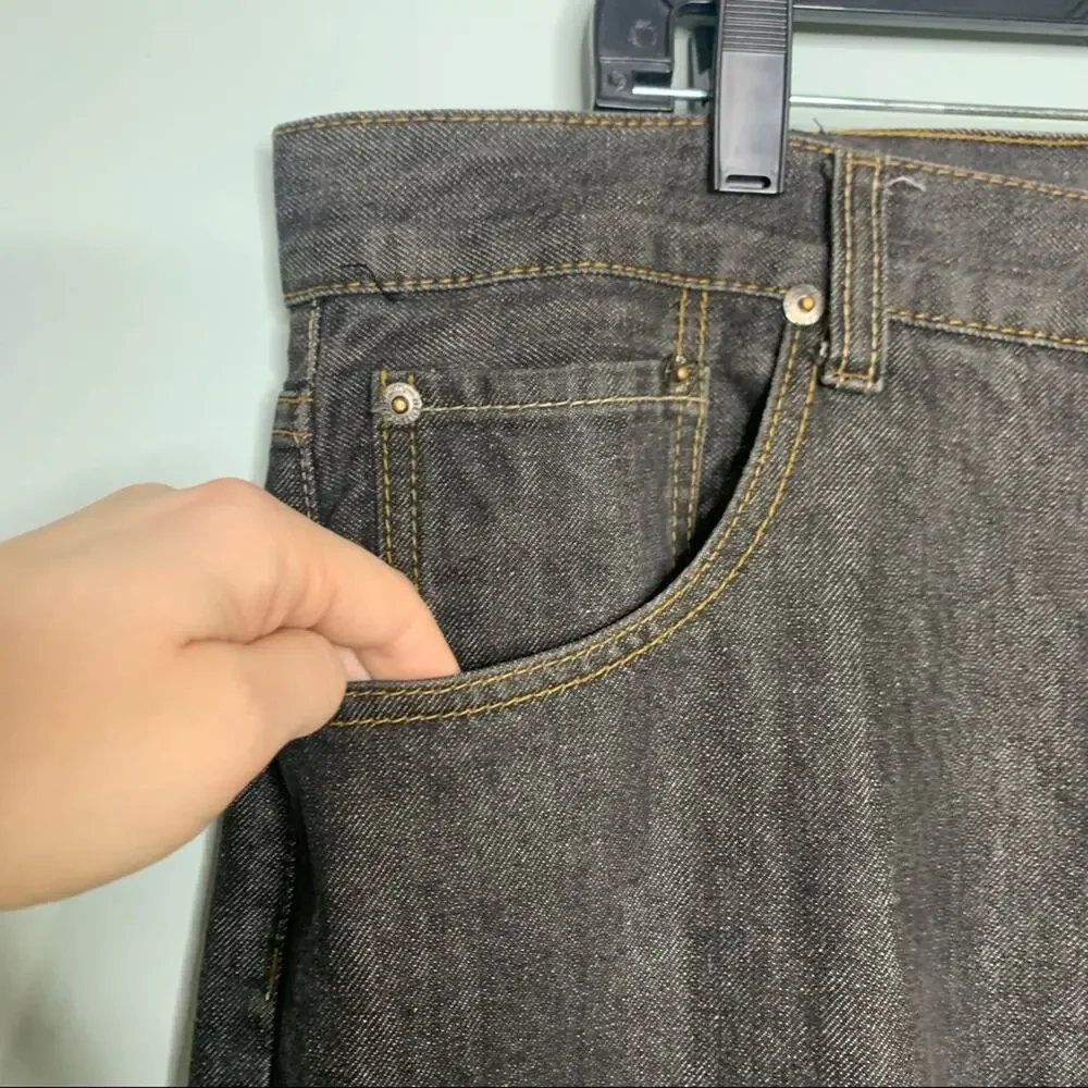Members Properly Mens Black Straight Leg Jeans 40x32